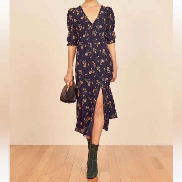 NWT Reformation Larchmont Floral Midi Dress in Parm Size 2 - Picture 3 of 10
